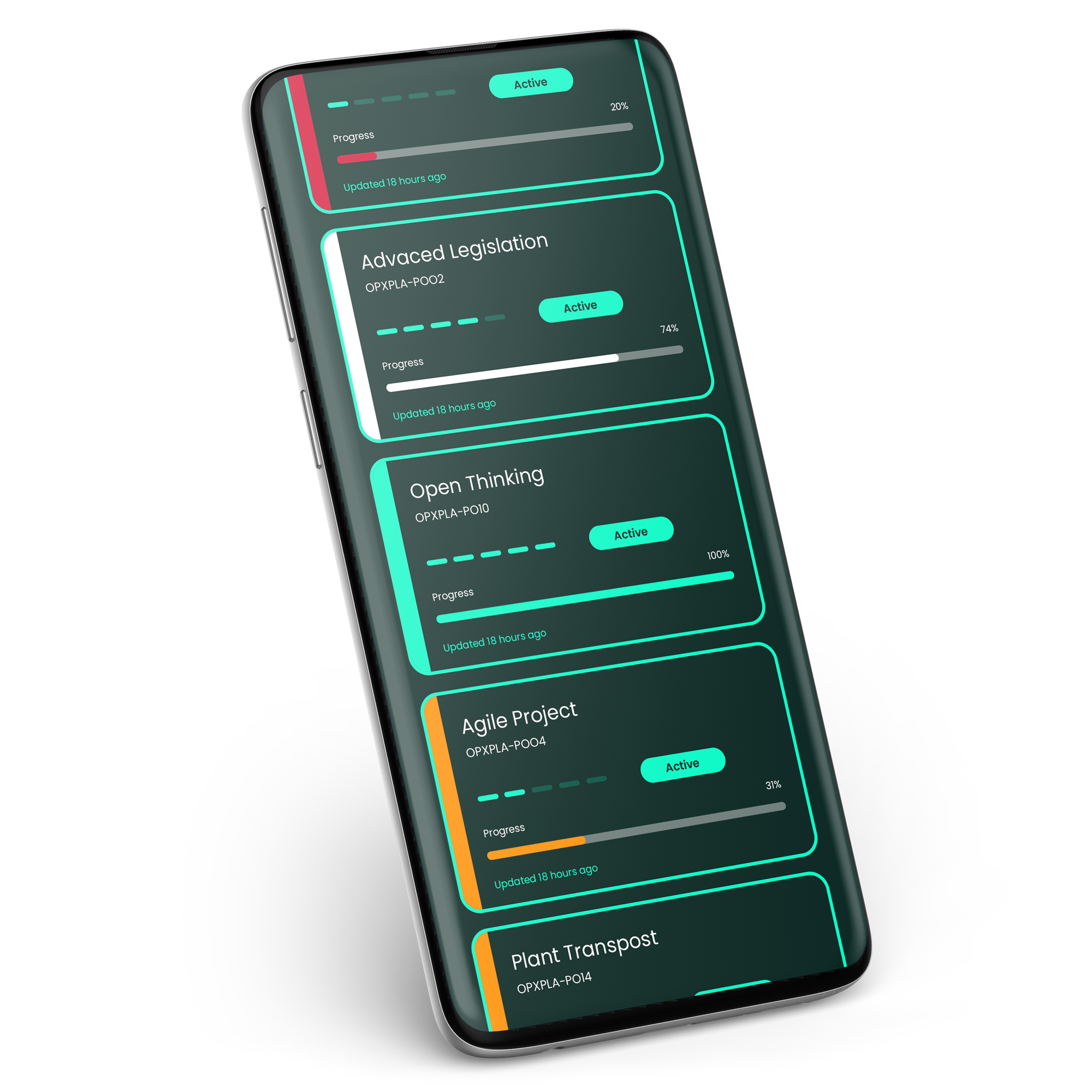 OpX mobile app mockup