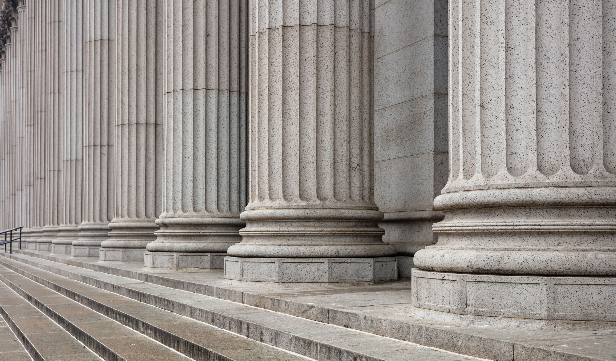 Classical government building columns