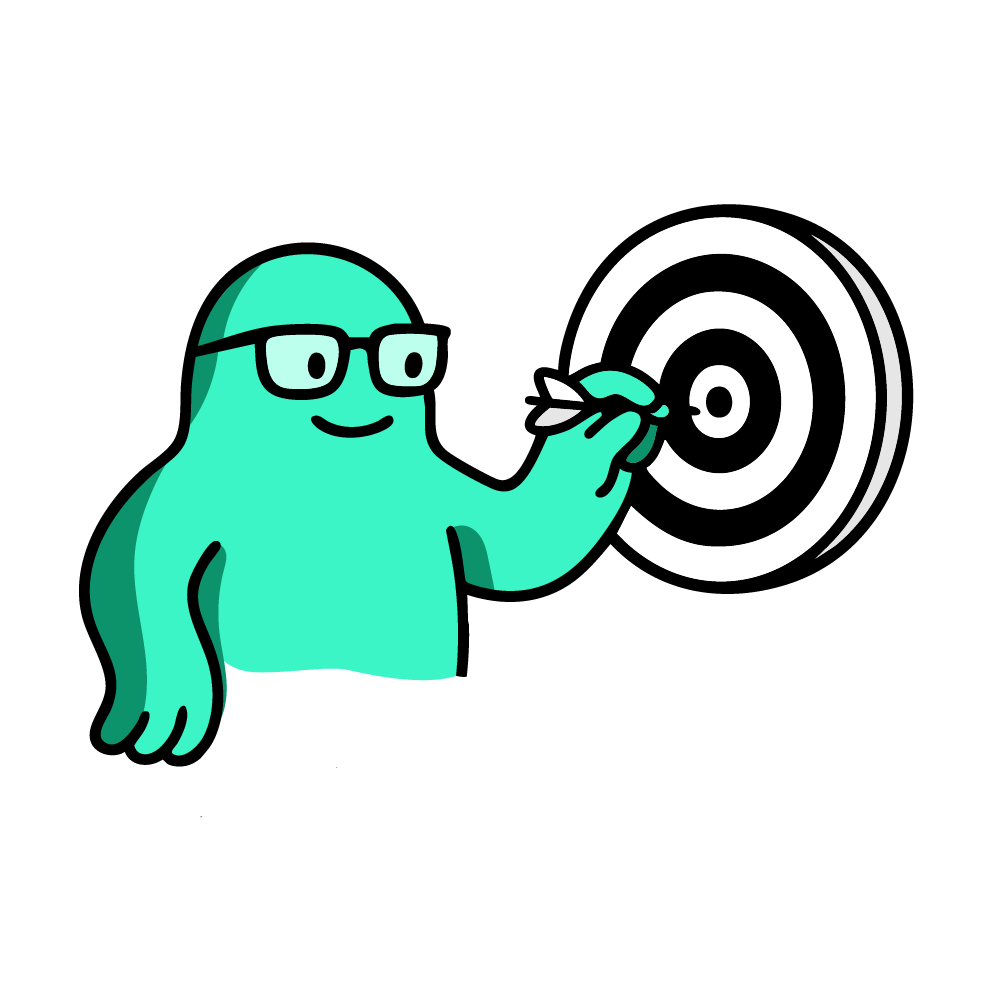 myopx character aiming at a bullseye